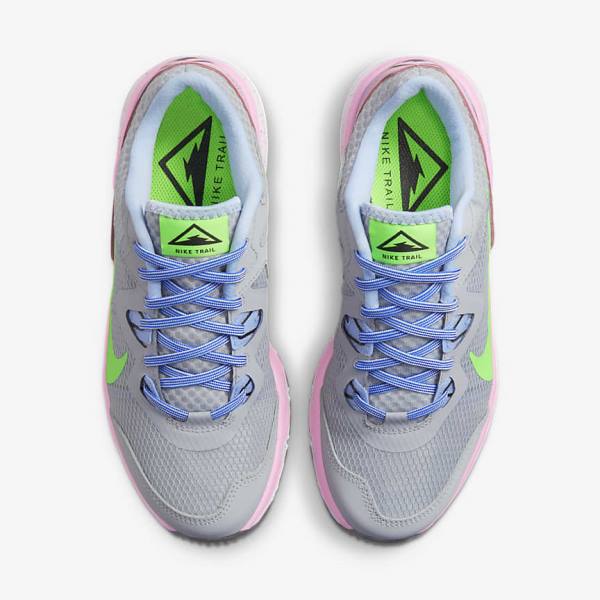 Women's Nike Juniper Trail Trail Running Shoes Grey / Light Blue / Pink / Green | NK729LSW