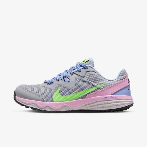 Women\'s Nike Juniper Trail Trail Running Shoes Grey / Light Blue / Pink / Green | NK729LSW