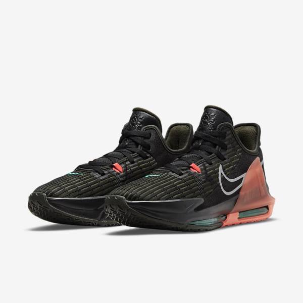 Women's Nike LeBron Witness 6 Basketball Shoes Black / Red / Metal Silver | NK946ADI