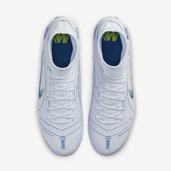 Women's Nike Mercurial Superfly 8 Academy AG Artificial-Grass Football Shoes Grey / Light Blue / Dark Blue | NK524CIE