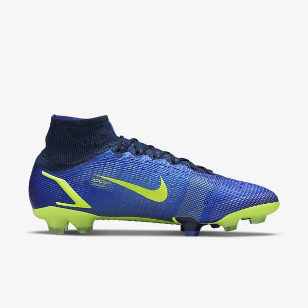 Women's Nike Mercurial Superfly 8 Elite FG Firm-Grounds Football Shoes Blue | NK261GKP