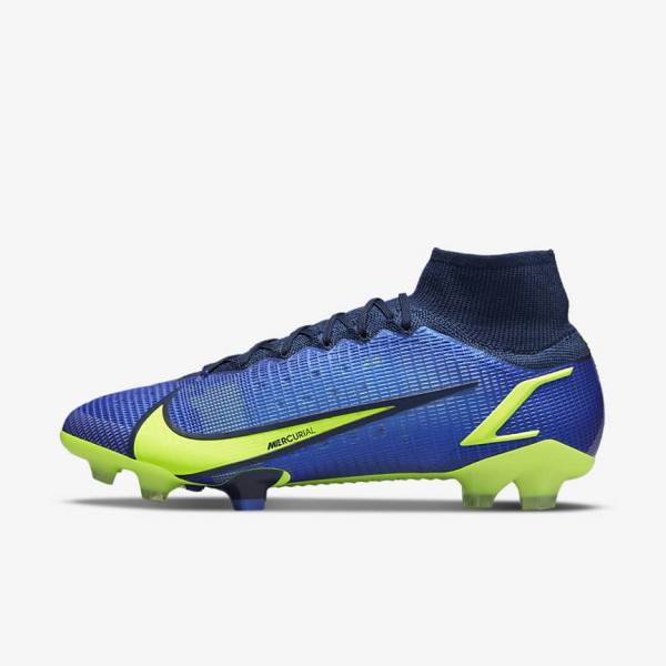 Women\'s Nike Mercurial Superfly 8 Elite FG Firm-Grounds Football Shoes Blue | NK261GKP