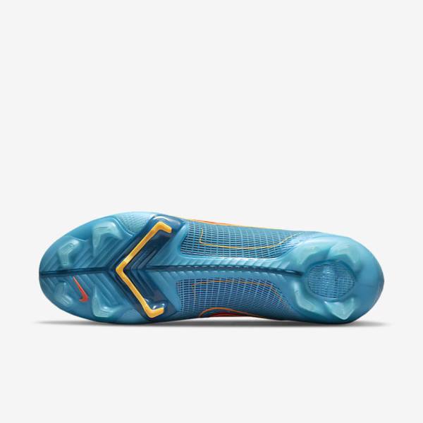 Women's Nike Mercurial Superfly 8 Elite FG Firm-Grounds Football Shoes Blue / Orange | NK271LCM