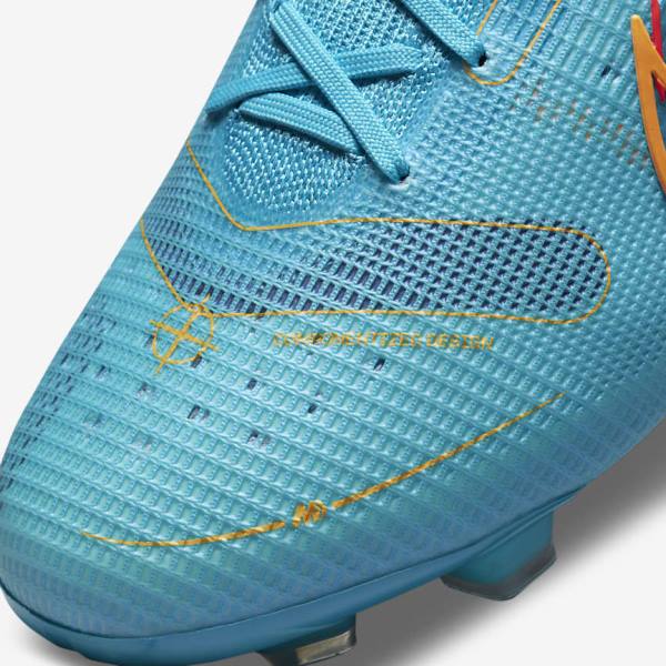 Women's Nike Mercurial Superfly 8 Elite FG Firm-Grounds Football Shoes Blue / Orange | NK271LCM