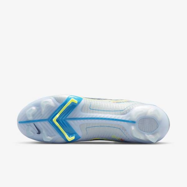 Women's Nike Mercurial Superfly 8 Elite FG Firm-Grounds Football Shoes Grey / Light Blue / Blue | NK295HQK