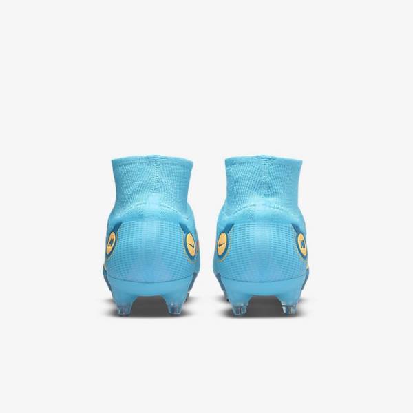 Women's Nike Mercurial Superfly 8 Elite SG-PRO Anti-Clog Traction Soft-Ground Football Shoes Blue / Orange | NK469LFD