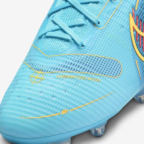 Women's Nike Mercurial Superfly 8 Elite SG-PRO Anti-Clog Traction Soft-Ground Football Shoes Blue / Orange | NK469LFD