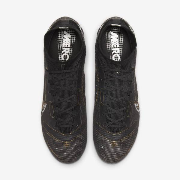 Women's Nike Mercurial Superfly 8 Elite FG Firm-Grounds Football Shoes Black / Metal Silver / Grey / Metal Gold | NK520VZH