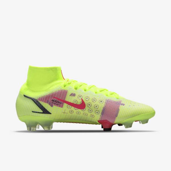 Women's Nike Mercurial Superfly 8 Elite FG Firm-Grounds Football Shoes Black / Light Red | NK864MHJ