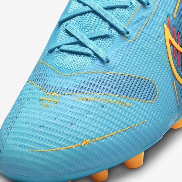 Women's Nike Mercurial Superfly 8 Elite AG Artificial-Grasss Football Shoes Blue / Orange | NK940BGE