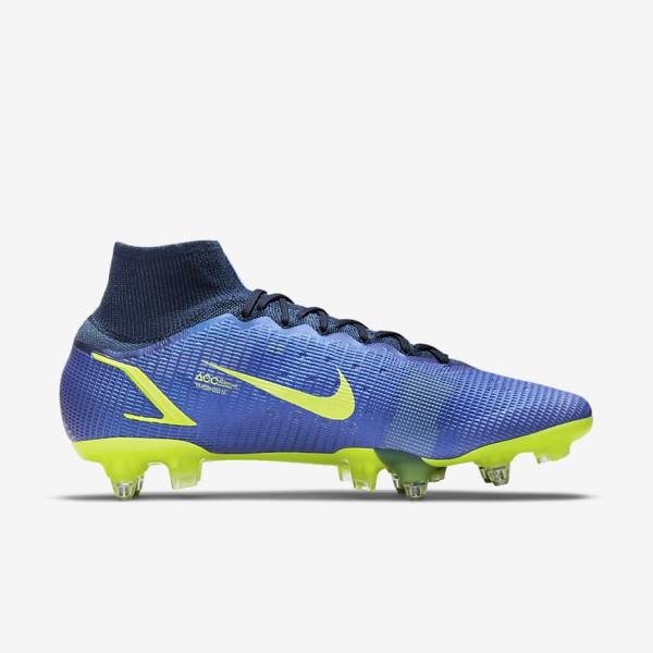 Women's Nike Mercurial Superfly 8 Elite SG-Pro AC Soft-Ground Football Shoes Blue | NK986NPM