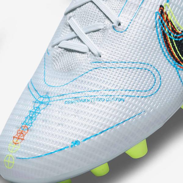 Women's Nike Mercurial Vapor 14 Elite AG Artificial-Grounds Football Shoes Grey / Light Blue / Orange / Blue | NK143LMU