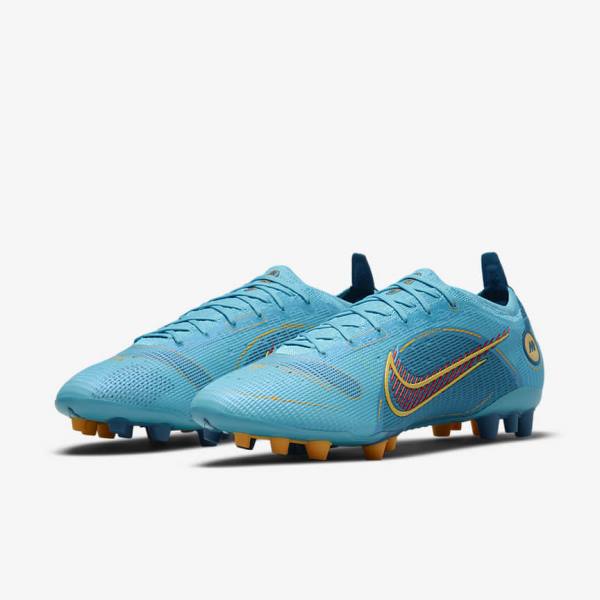 Women's Nike Mercurial Vapor 14 Elite AG Artificial-Grounds Football Shoes Blue / Orange | NK620OWB