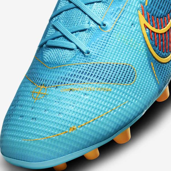 Women's Nike Mercurial Vapor 14 Elite AG Artificial-Grounds Football Shoes Blue / Orange | NK620OWB