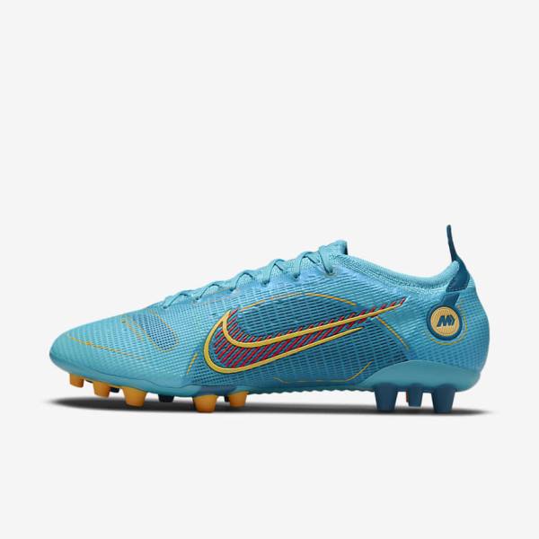 Women\'s Nike Mercurial Vapor 14 Elite AG Artificial-Grounds Football Shoes Blue / Orange | NK620OWB