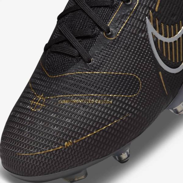 Women's Nike Mercurial Vapor 14 Elite SG-PRO Anti-Clog Traction Soft-Grounds Football Shoes Black / Metal Silver / Grey / Metal Gold | NK672LPJ