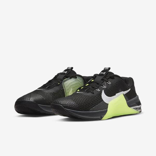 Women's Nike Metcon 7 Training Shoes Black / Grey / White | NK301ZFX