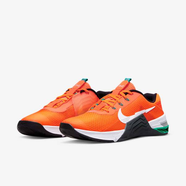 Women's Nike Metcon 7 Training Shoes Orange / Dark Grey / Turquoise / White | NK590DPJ