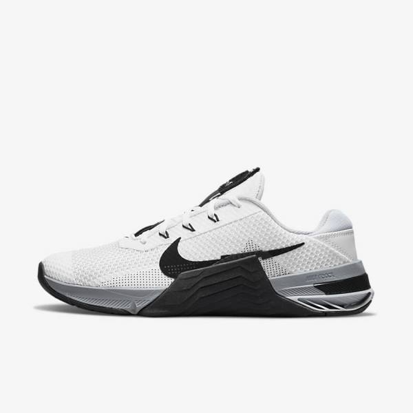 Women\'s Nike Metcon 7 Training Shoes White / Grey / Platinum / Black | NK639BUC