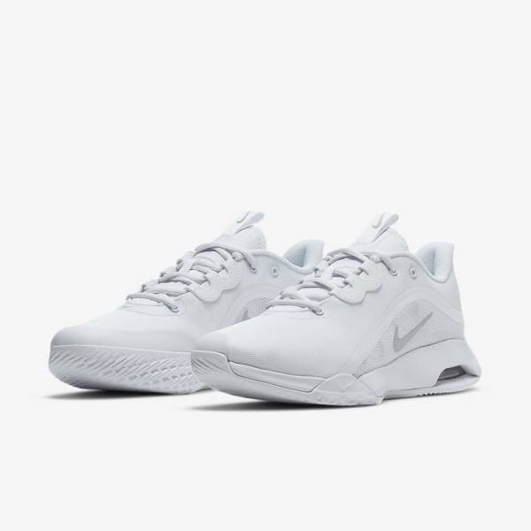 Women's Nike NikeCourt Air Max Volley Hard-Court Tennis Shoes White / Metal Silver | NK928KZO