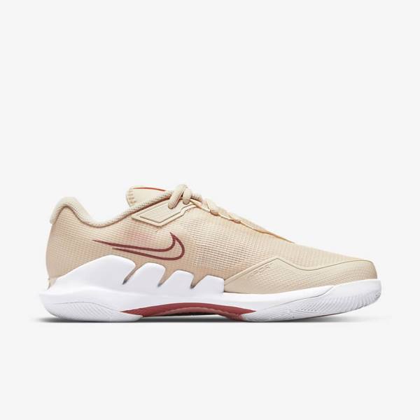 Women's Nike NikeCourt Air Zoom Vapor Pro Hard-Court Tennis Shoes White / Coral / Red | NK139WQP