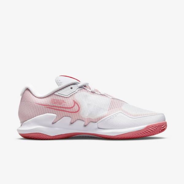 Women's Nike NikeCourt Air Zoom Vapor Pro Clay Court Tennis Shoes White / Pink Light Blue | NK753ZDJ