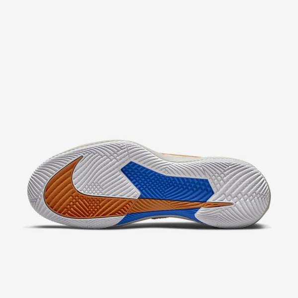 Women's Nike NikeCourt Air Zoom Vapor Pro Hard-Court Tennis Shoes White / Light Beige / Blue | NK926JSV