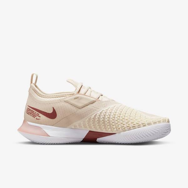 Women's Nike NikeCourt React Vapor NXT Clay Court Tennis Shoes White / Coral / Red | NK135YNP