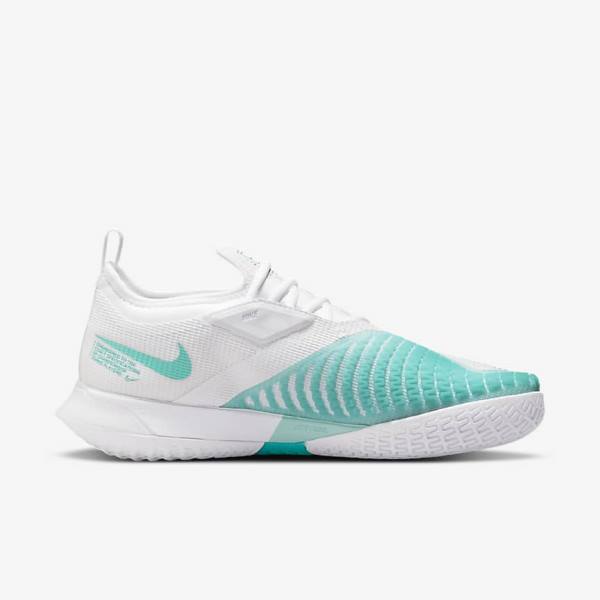 Women's Nike NikeCourt React Vapor NXT Hard Court Tennis Shoes White / Red / Burgundy / Turquoise | NK795ITR