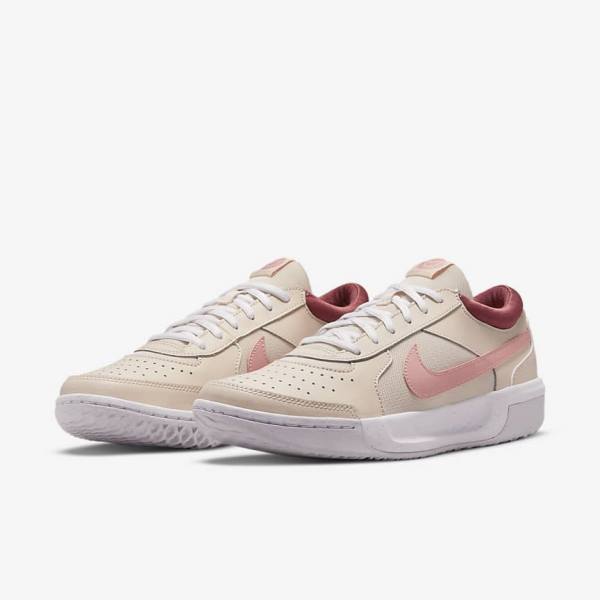 Women's Nike NikeCourt Zoom Lite 3 Tennis Shoes White / Red / Coral | NK637KAS