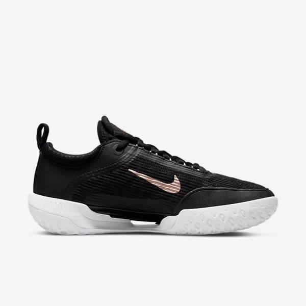 Women's Nike NikeCourt Zoom NXT Hard Court Tennis Shoes Black / White / Metal Red Brown | NK104LOH