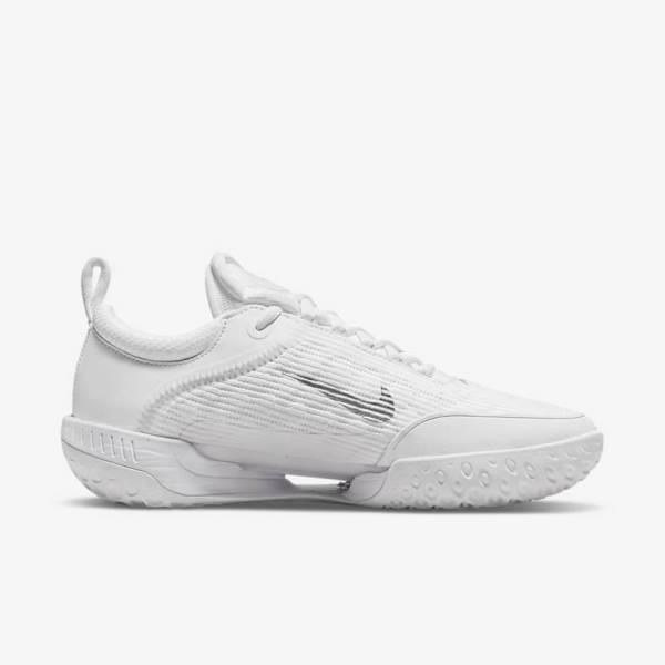 Women's Nike NikeCourt Zoom NXT Hard Court Tennis Shoes White / Grey / Metal Silver | NK512PNU