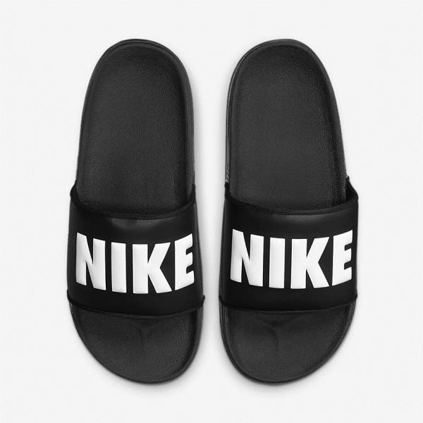 Women's Nike Offcourt Slides Black / White | NK360ARB