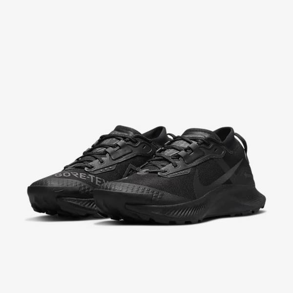 Women's Nike Pegasus Trail 3 GORE-TEX Waterproof Trail Running Shoes Black / Dark Grey / Black | NK341VFS