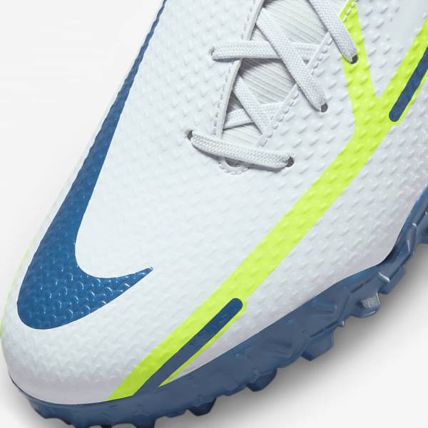 Women's Nike Phantom GT2 Academy Dynamic Fit TF Turf Football Shoes Grey / Light Blue / Dark Blue | NK243KYS