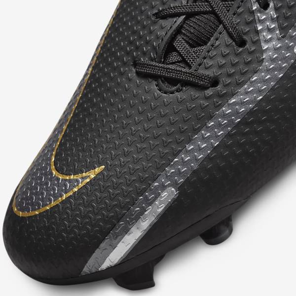 Women's Nike Phantom GT2 Academy Dynamic Fit MG Multi-Ground Football Shoes Black / Metal Gold / Dark Grey / Metal Dark Grey | NK687AZL