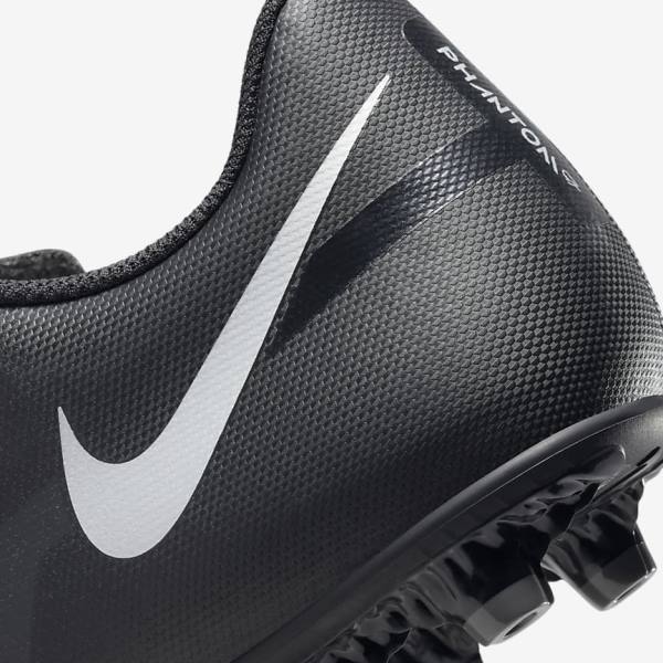 Women's Nike Phantom GT2 Club MG Multi-Ground Football Shoes Black / Dark Grey / Metal Silver | NK352GLQ