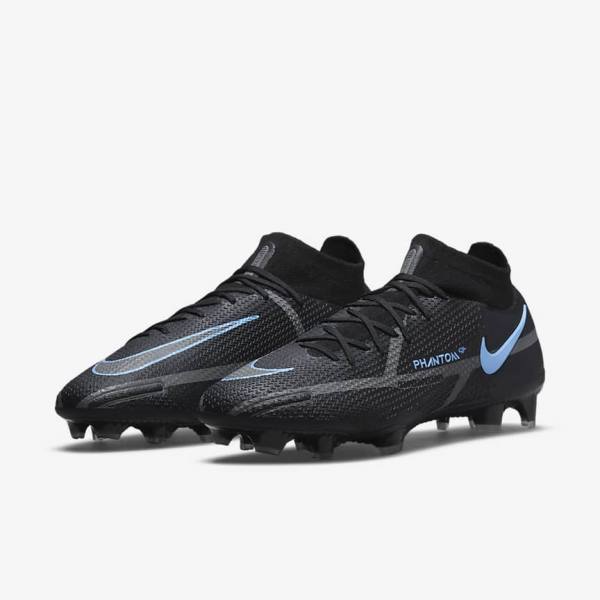 Women's Nike Phantom GT2 Dynamic Fit Elite FG Firm-Ground Football Shoes Black / Grey | NK769ITO