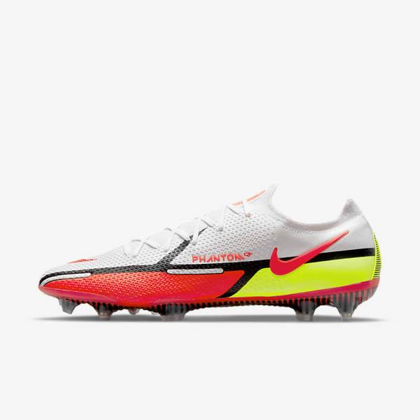 Women\'s Nike Phantom GT2 Elite FG Firm-Ground Football Shoes White / Black / Light Red | NK139YST