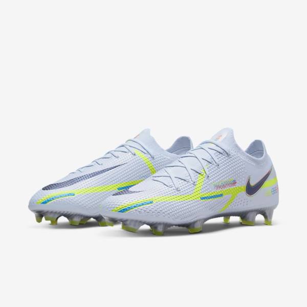 Women's Nike Phantom GT2 Elite FG Firm-Ground Football Shoes Grey / Light Blue | NK529QTW