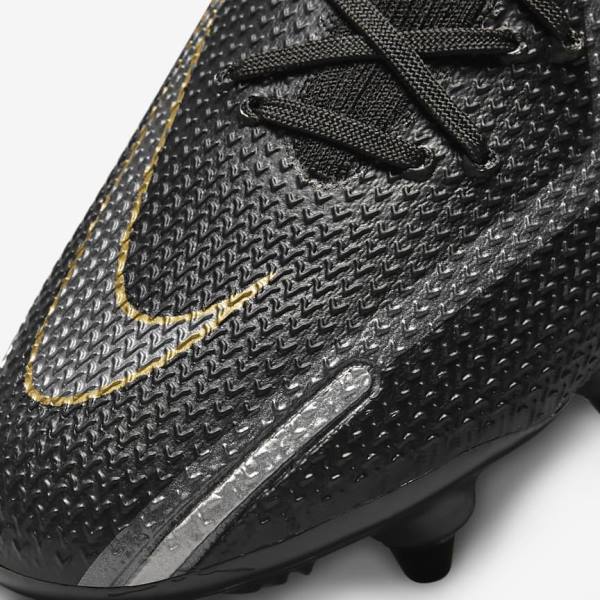 Women's Nike Phantom GT2 Elite SG-Pro AC Soft-Ground Football Shoes Black / Metal Gold / Metal Silver / Metal Dark Grey | NK091HQM