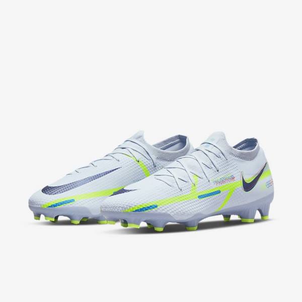 Women's Nike Phantom GT2 Pro FG Firm-Ground Football Shoes Grey / Light Blue | NK691QDV