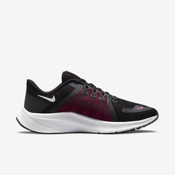 Women's Nike Quest 4 Road Running Shoes Black / Dark Grey / White | NK536GSX