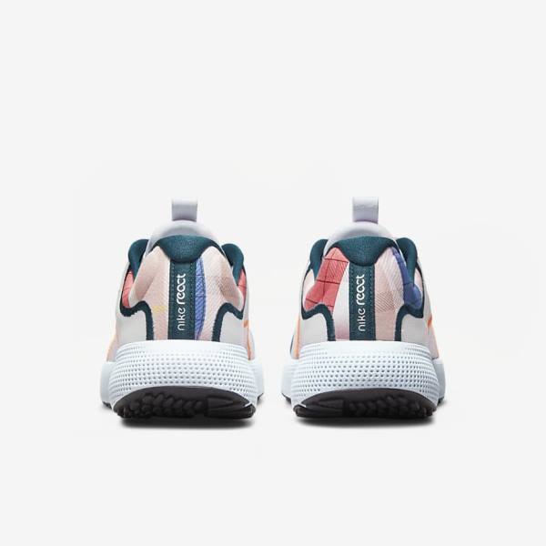 Women's Nike React Escape Run Road Running Shoes White / Blue / Black / Pink | NK124YJI