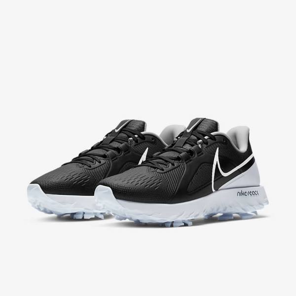 Women's Nike React Infinity Pro Golf Shoes Black / Metal Platinum / White | NK487XYO