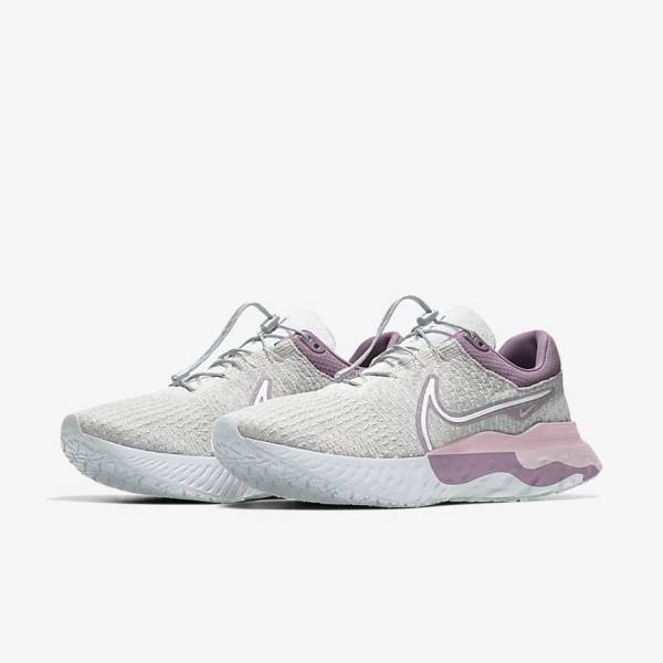 Women's Nike React Infinity Run 3 By You Custom Road Running Shoes Grey / Platinum / Grey | NK675RME