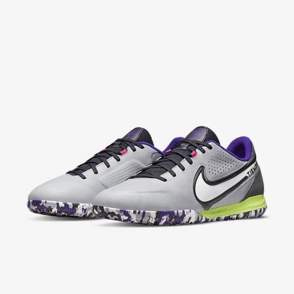 Women's Nike React Tiempo Legend 9 Pro IC Indoor-Court Football Shoes Light Grey / White | NK021RSC