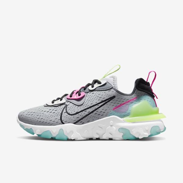 Women\'s Nike React Vision Sneakers Grey / Pink / Black | NK634YZN