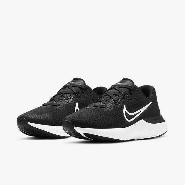 Women's Nike Renew Run 2 Road Running Shoes Black / Dark Grey / White | NK309TPF