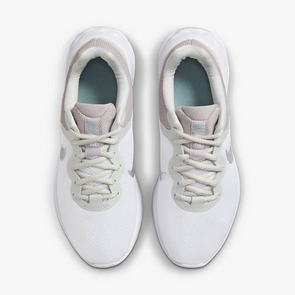 Women's Nike Revolution 6 Next Nature Premium Road Running Shoes White / Grey | NK695XUJ